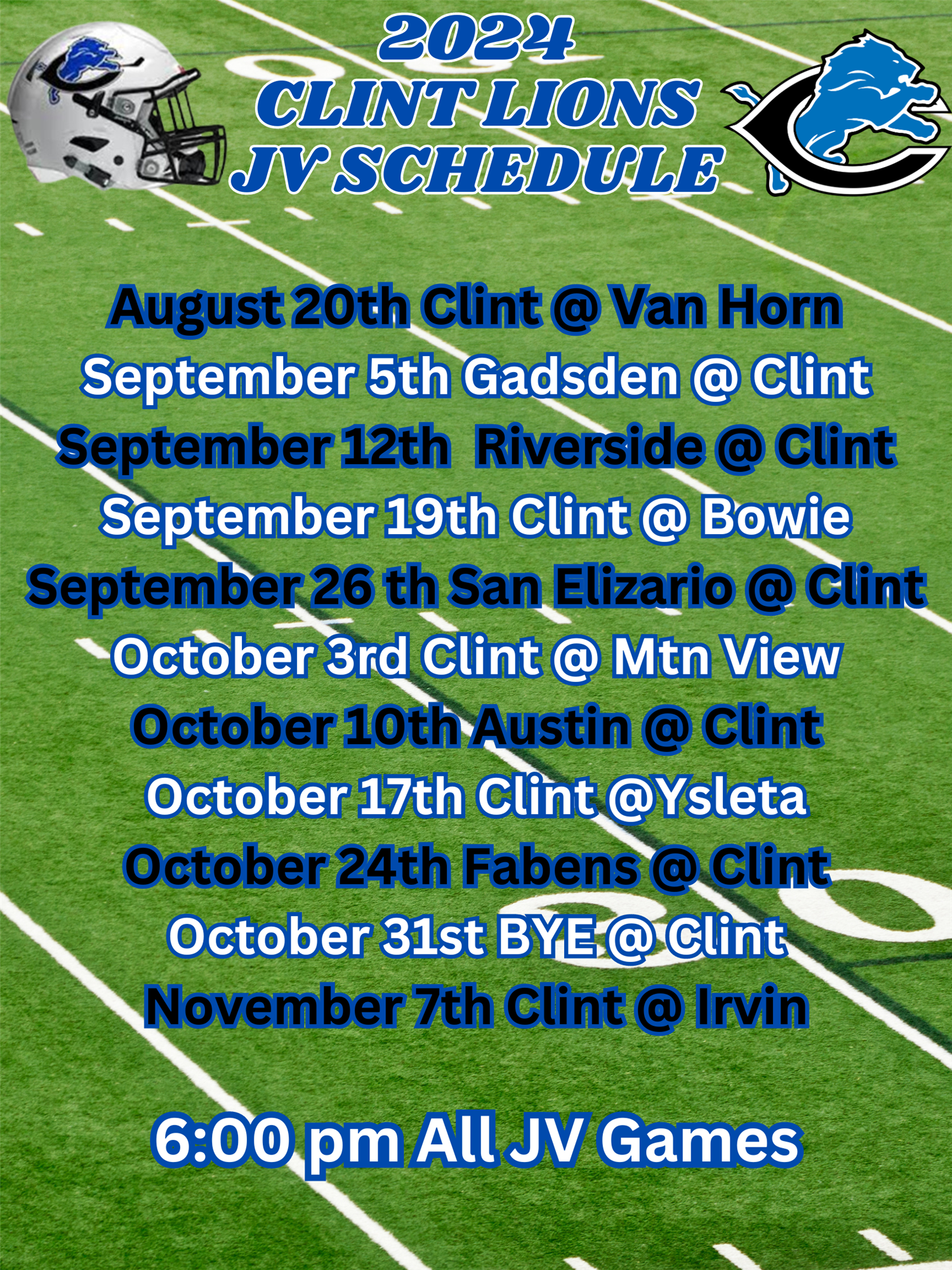 2024 JV Schedule